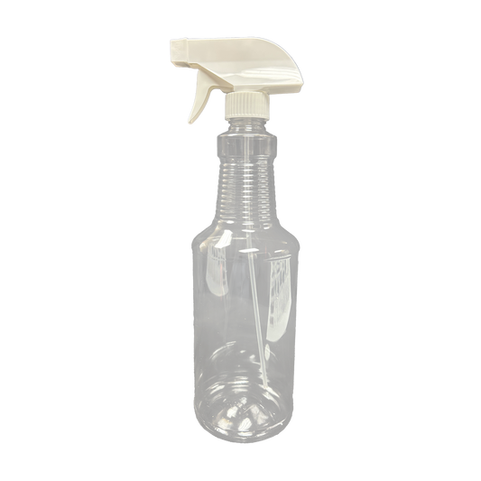 32 fl oz/473 PET Clear Carafe Bottle 28/400 with trigger sprayer