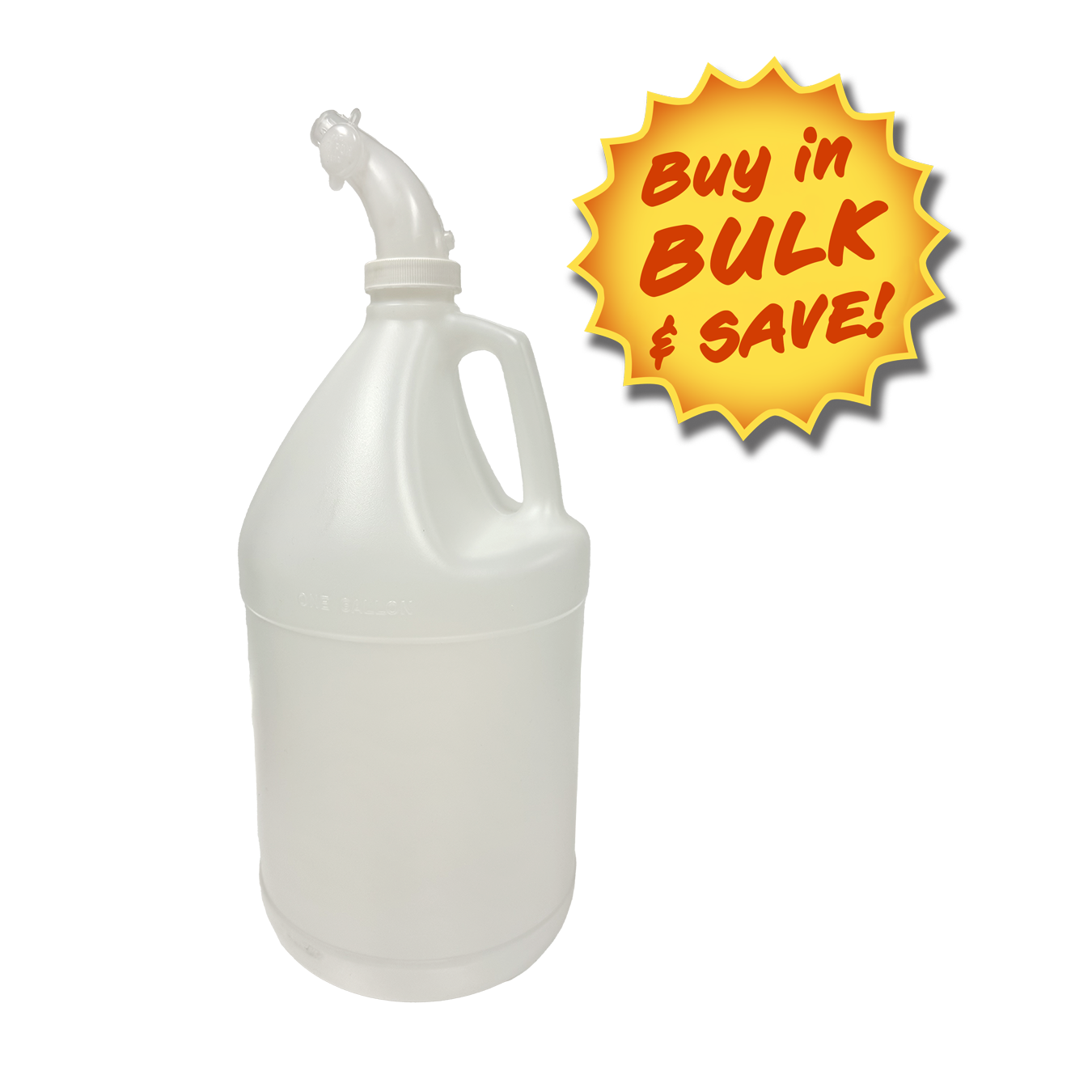 1 US gal/3.79L Bottle with glug free pour spout