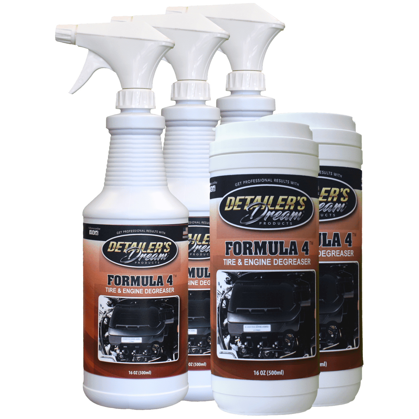 FORMULA 4™-Spray On/ Rinse Off Tire & Engine Degreaser-Detailer's Dream